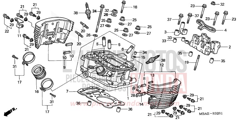 CULASSE (ARRIERE) de Shadow Aero REARL SEDONA RED (R223B) 2001